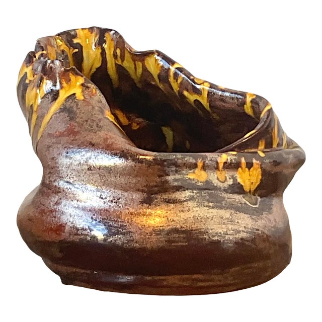 Vintage Original Studio Pottery Biomorphic Vase For Sale