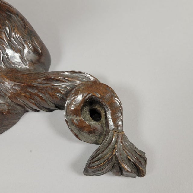 1900 Swiss Black Forest Lion Cigar Holder Carving For Sale - Image 9 of 12