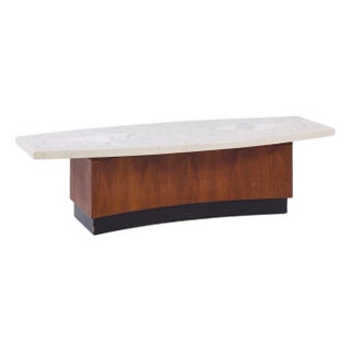 Harvey Probber Mid Century Terrazzo and Walnut Coffee Table For Sale