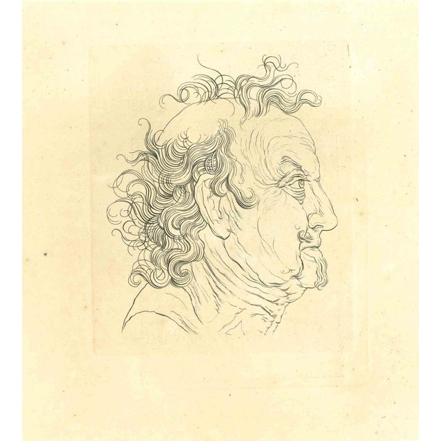 Portrait - The Physiognomy is an original etching artwork realized by Thomas Holloway for Johann Caspar Lavater's "Essays...