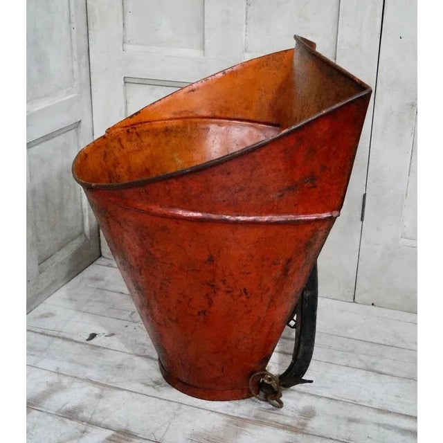 An Antique French Grape Hod. Made from metal retaining the original paint and leather straps. C1910 These French Hods were...
