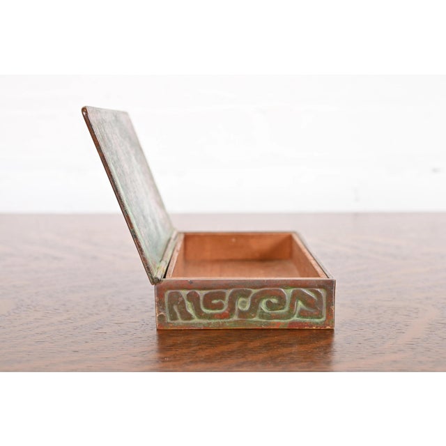 Bronze Tiffany Studios New York Zodiac Patinated Bronze Box, Circa 1910 For Sale - Image 8 of 12