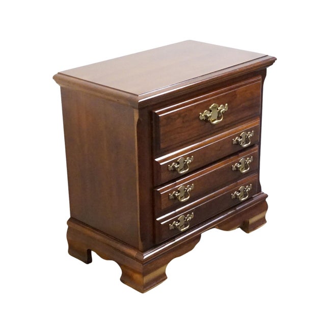 Bassett Bassett Furniture Solid Cherry Traditional Style 26" Two Drawer Nightstand 2107-270 For Sale - Image 4 of 12