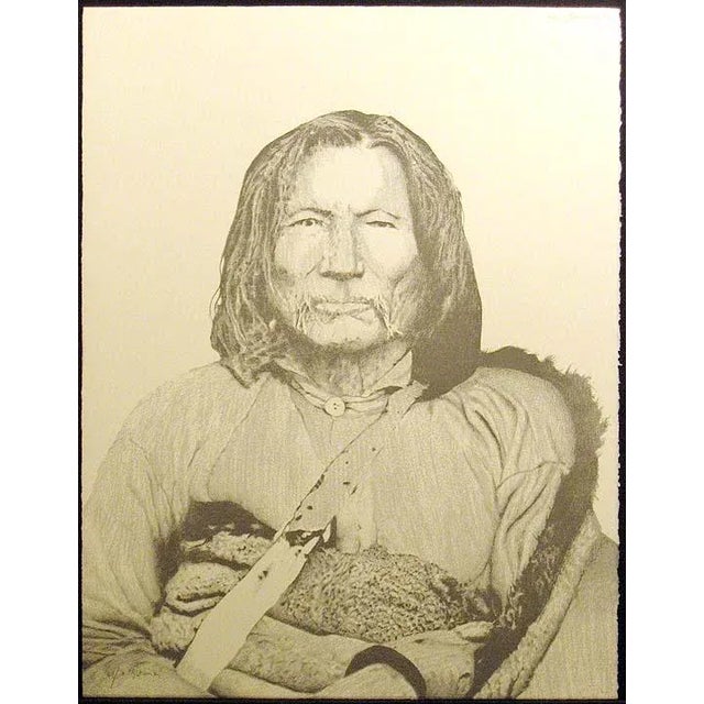 1980s Ward Churchill Fine Art Hand Signed Portriat Serigraph, "Satank" For Sale - Image 5 of 5