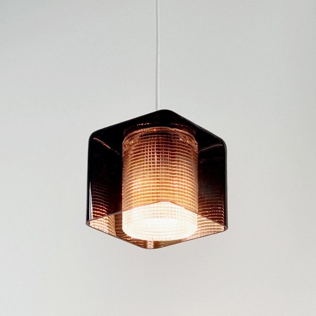 1960s 1960s Mid-Century Modern Orrefors by Carl Fagerlund Scandinavian Glass Pendant Light For Sale - Image 5 of 9