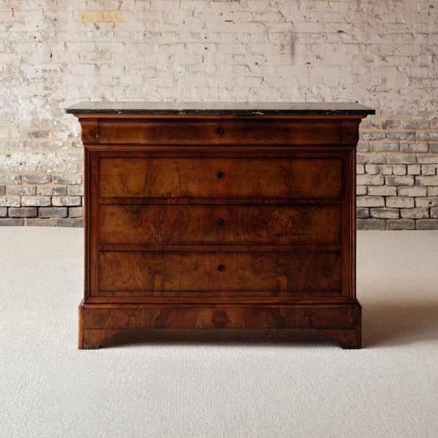 Elevate your space with this exquisite 19th century French Louis Philippe walnut chest, a timeless antique that blends...