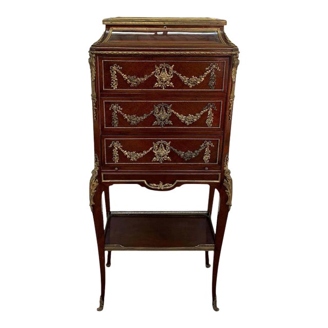 Early 20th Century Louis XVI Style Ormolu Mounted Kingwood Vitrine, Paris For Sale