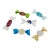 Vintage Colorful Murano Blown Glass Wrap Candies, Set of 6 For Sale