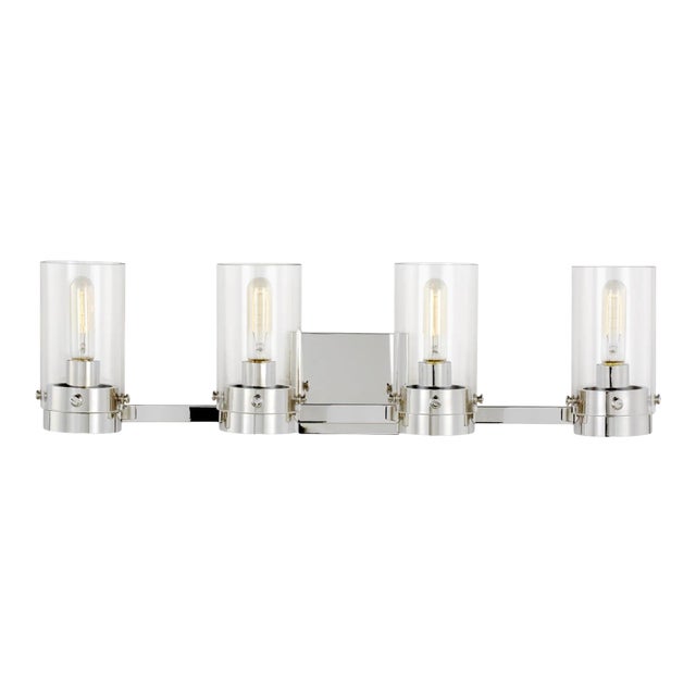 Chapman & Myers by Visual Comfort Studio Garrett 4 - Light Vanity, Silver For Sale