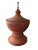 This is an antique Burmese offering vessel or urn with a matching pedestal, which is rare to find. The gorgeous red...