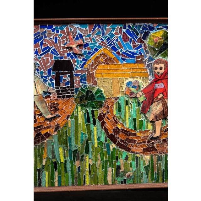 Glass Framed Fairy Tale-Motif Stained Glass Assemblage Mosaic For Sale - Image 7 of 17