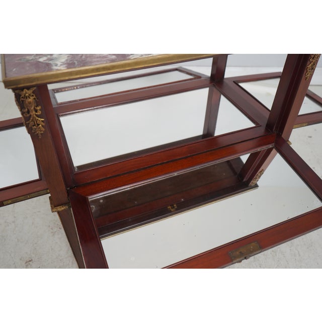 Louis XVI Vintage Marble Top Bar Cabinet For Sale - Image 15 of 16