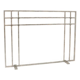 Aged Silver Henry Fireplace Screen For Sale