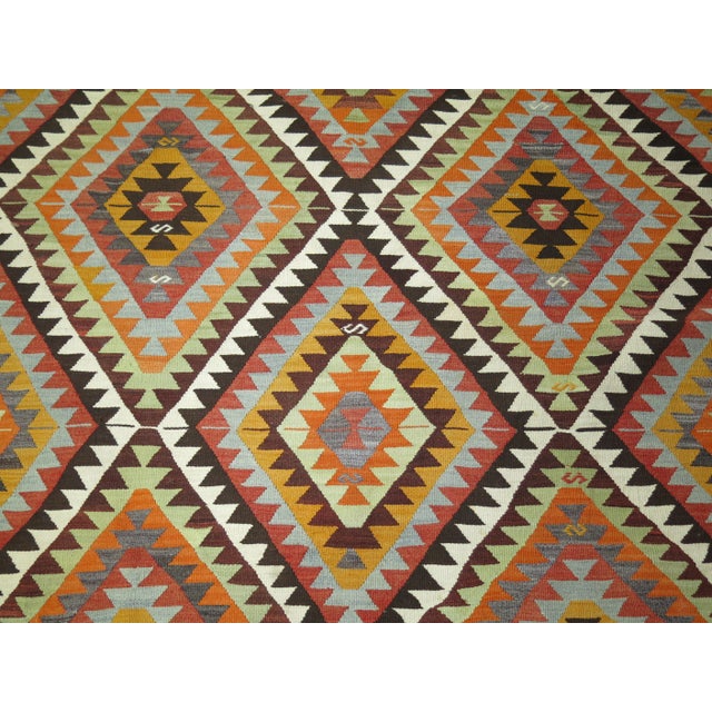 One of a kind Turkish Kilim-Flatweave. 5 x 7'5''.