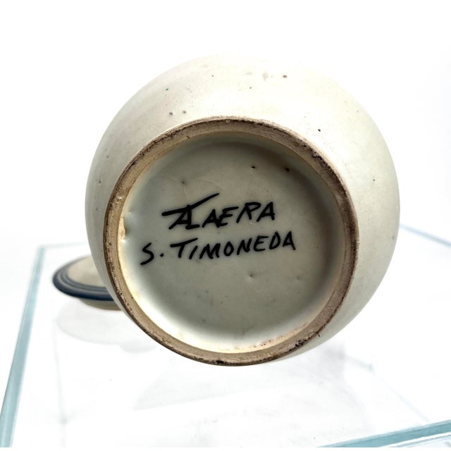 Spanish Spanish Talavera S. Timoneda Lidded Vase From the 1950's For Sale - Image 3 of 3