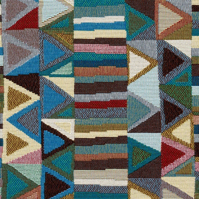 Traditional Sample - Schumacher Bizantino Quilted Weave Fabric, Peacock For Sale - Image 3 of 4