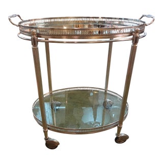 Maison Jansen Style Silver Plated Cart For Sale