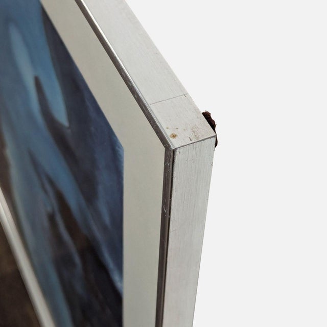 Mary Gizdich Original 1983 Abstract Watercolor Painting Framed Art “Blue Waltz” For Sale - Image 4 of 6