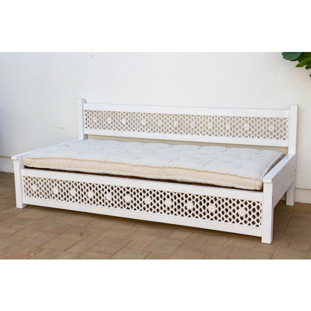 Moroccan Floral Large Lounge Daybed For Sale - Image 4 of 12