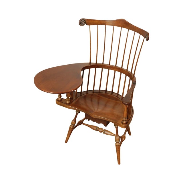 1970s Frederick Duckloe & Bros Windsor Style Writing Armchair For Sale - Image 13 of 13