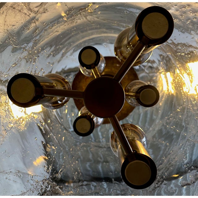 Gold Vintage Hanging Lamp from Doria Leuchten, 1960s For Sale - Image 8 of 17