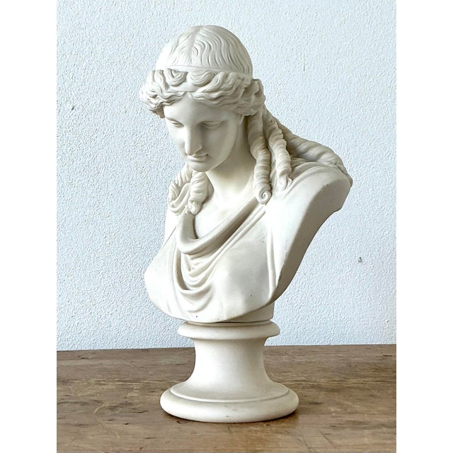 Vintage Boho Ceramic Bust of Goddess of Peace For Sale - Image 4 of 12