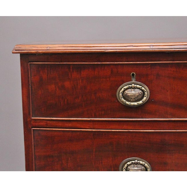 Hollywood Regency Antique Mahogany Bowfront Chest, 1810 For Sale - Image 3 of 11