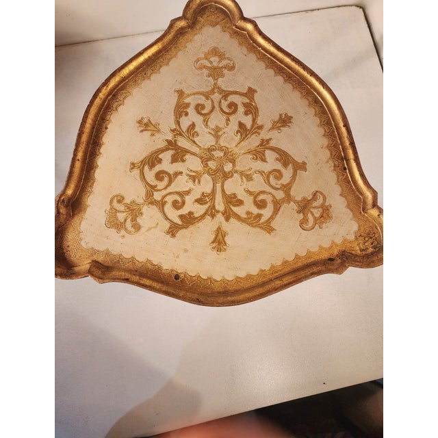 1950s 1950s Italian Florentine Gold Leaf Table For Sale - Image 5 of 6