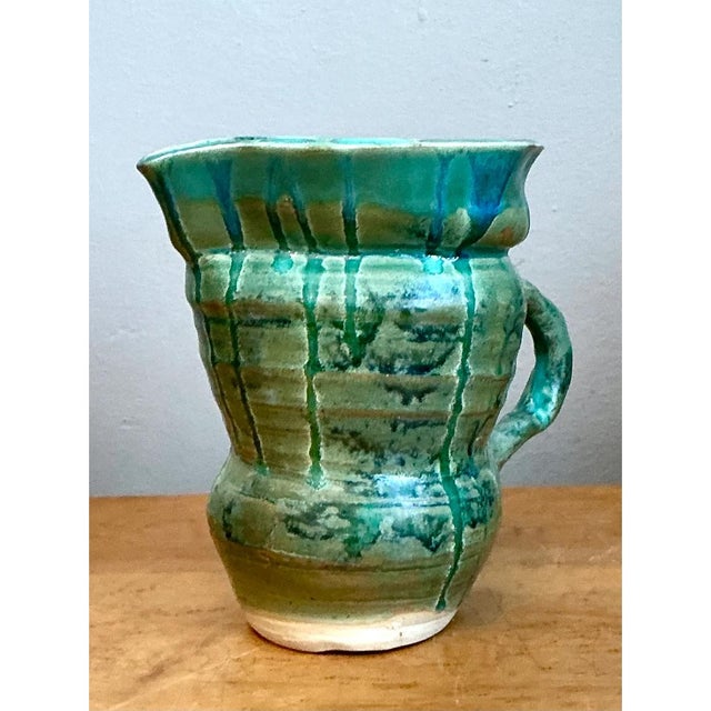 Ceramic Vintage Drip Glaze Ceramic Pitcher For Sale - Image 7 of 12