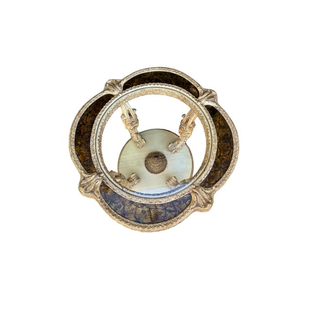 Mid 20th Century Hollywood Regency Capiz Shell Gilt Italian Florentine Style End Table For Sale - Image 5 of 10