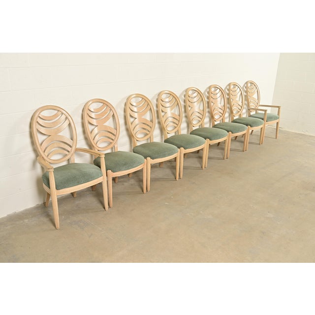 Henredon Modern Art Deco Carved Oak Side Chairs or Dining Chairs, Pair For Sale - Image 15 of 16