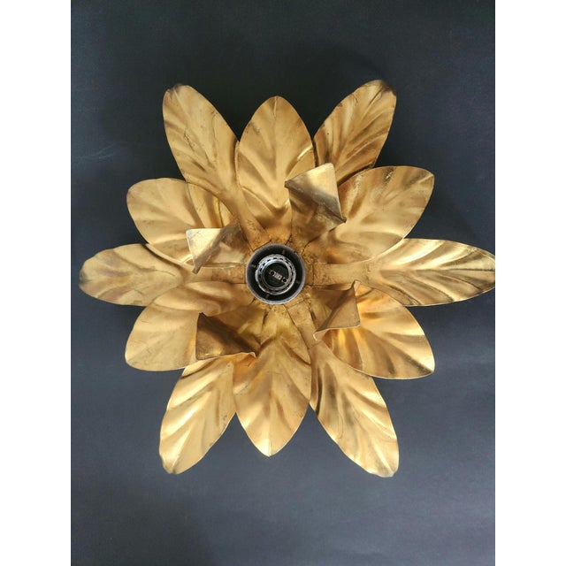 Hollywood Regency Gold-Plated Florentine Floral Wall Lamps from Hans Kögl, Italy, Florence, 1960, Set of 2 For Sale - Image 6 of 17