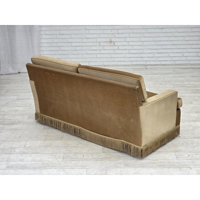 Danish 2-Seater Sofa in Honey Yellow Velour, 1970s For Sale - Image 10 of 17