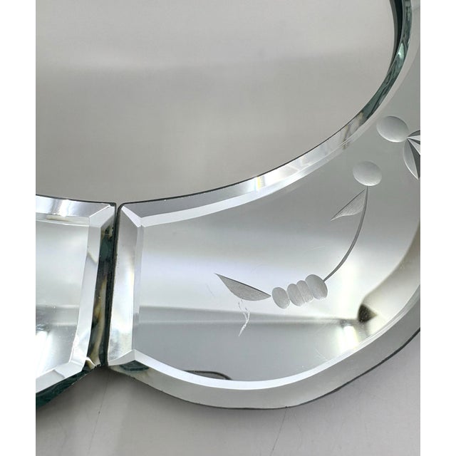 Transparent Vintage Venetian Glass Table Mirror With Stand For Sale - Image 8 of 10