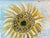 1970s Abstract Sunflower Painting Artist Signed in Dark Rustic Frame For Sale - Image 4 of 4