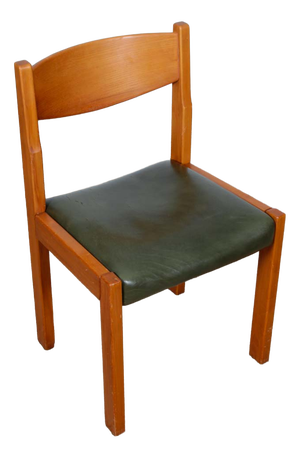 Elm and Leather Chairs from Self, 1980, Set of 6