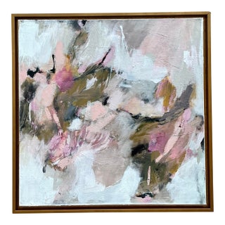 Vintage Boho Original Abstract Painting on Canvas For Sale