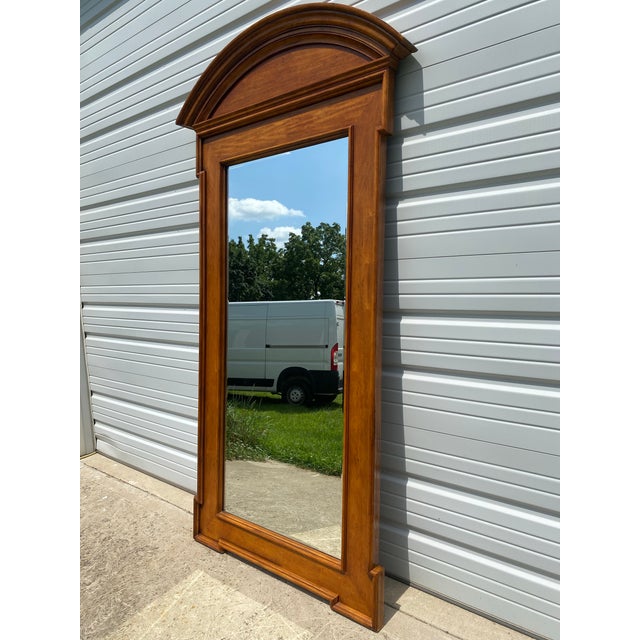 Brown Enormous Neoclassical Inspired Walnut Pier Mirror by Bernhardt For Sale - Image 8 of 9