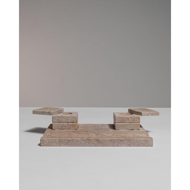 Early 20th Century France Antique White Marble Desk Set For Sale In Greensboro - Image 6 of 15