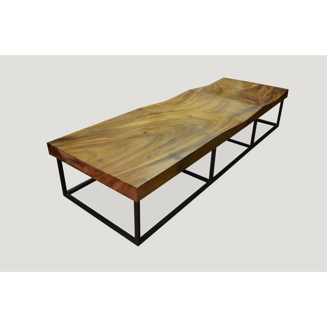 Andrianna Shamaris Suar Wood Wave Bench For Sale In New York - Image 6 of 18
