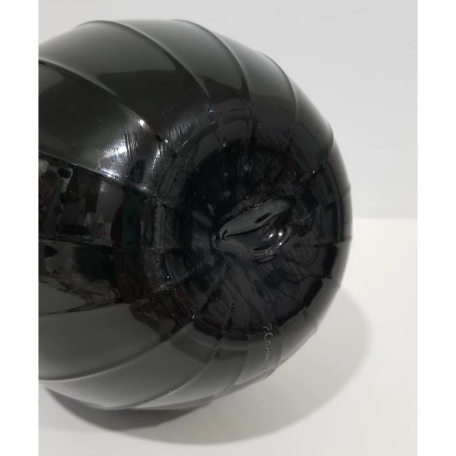 Glass 1960s Large Pilgrim Glass Black & White Satchel Art Glass Vase For Sale - Image 7 of 10