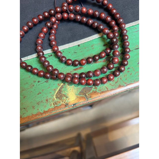 Long Oriental Brown Wood Beads Hand Rosary Praying Chain For Sale In San Francisco - Image 6 of 6