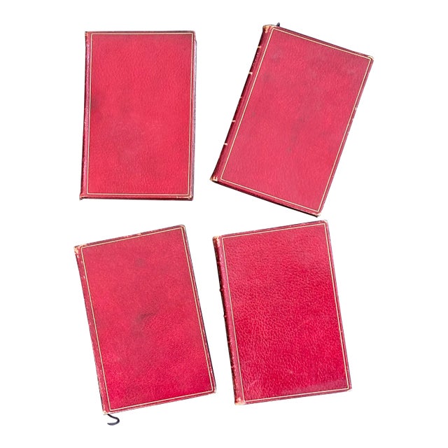Antique Charles Dickens Classic Leather Book Set of 4 For Sale