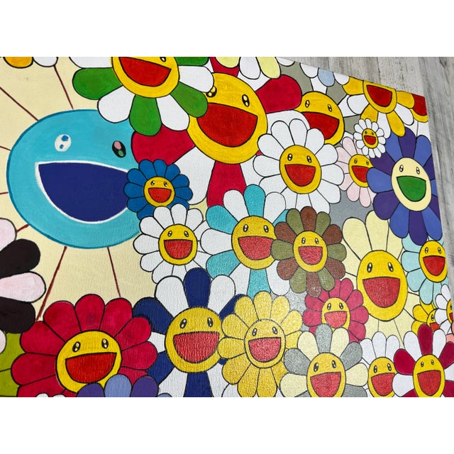 Oil on Canvas Painting in the Style of Takashi Murakami For Sale In Dallas - Image 6 of 12
