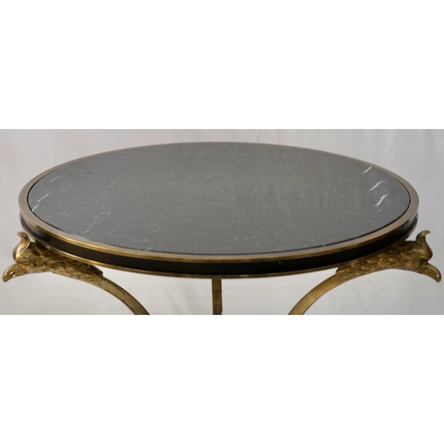 Mid 20th Century Alberto Orlandi Pair of Black Marble Top Side Tables or Gueridon Tables For Sale - Image 5 of 8