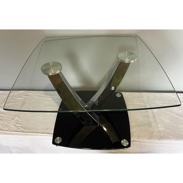 Glass and Chrome-Plated Metal Coffee Table from Temperet Glass, 2000s For Sale - Image 11 of 18
