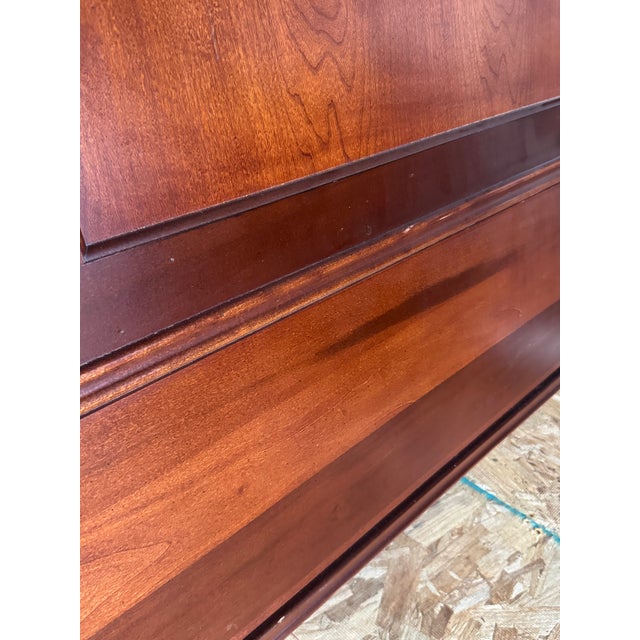 Burnt Umber Thomasville Impressions Collection Martinique / Louis Philippe Wooden Sleigh Bed Frame For Sale - Image 8 of 17
