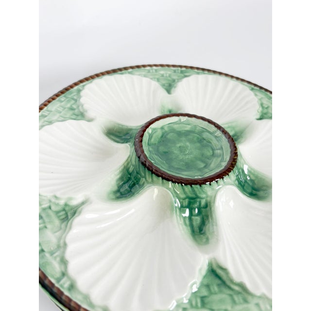 Majolica Oyster Plates, France, 1920s, Set of 2 For Sale - Image 6 of 9