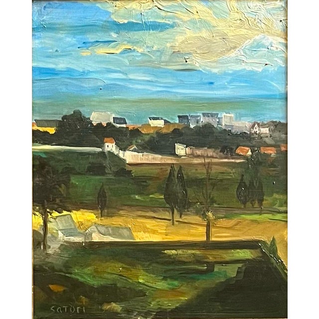 French Oil Painting of a French Landscape by Satori Gregorakis For Sale - Image 3 of 3