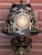Black Vintage Ceramic and Metal Shade Table Lamp in the style of Versace, 1990s For Sale - Image 8 of 12